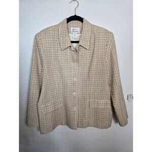 Draper's & Damon's DA-Rue  100% Silk size 16 tweed style cream tan